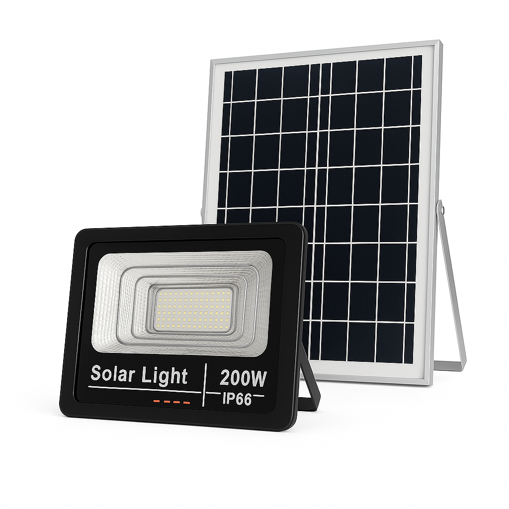 Reflector solar 200w con panel solar