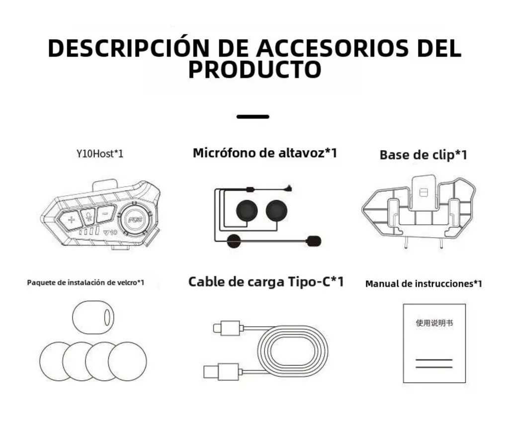 INTERCOMUNICADORES Y10 2X PARA CASCO