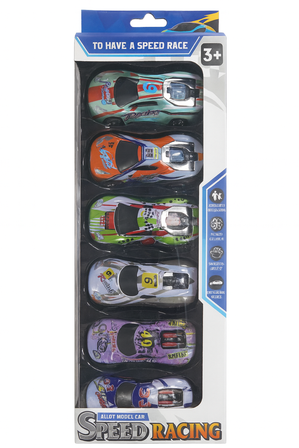 SET DE 6 CARRITOS DE JUGUETE SPEED RACING