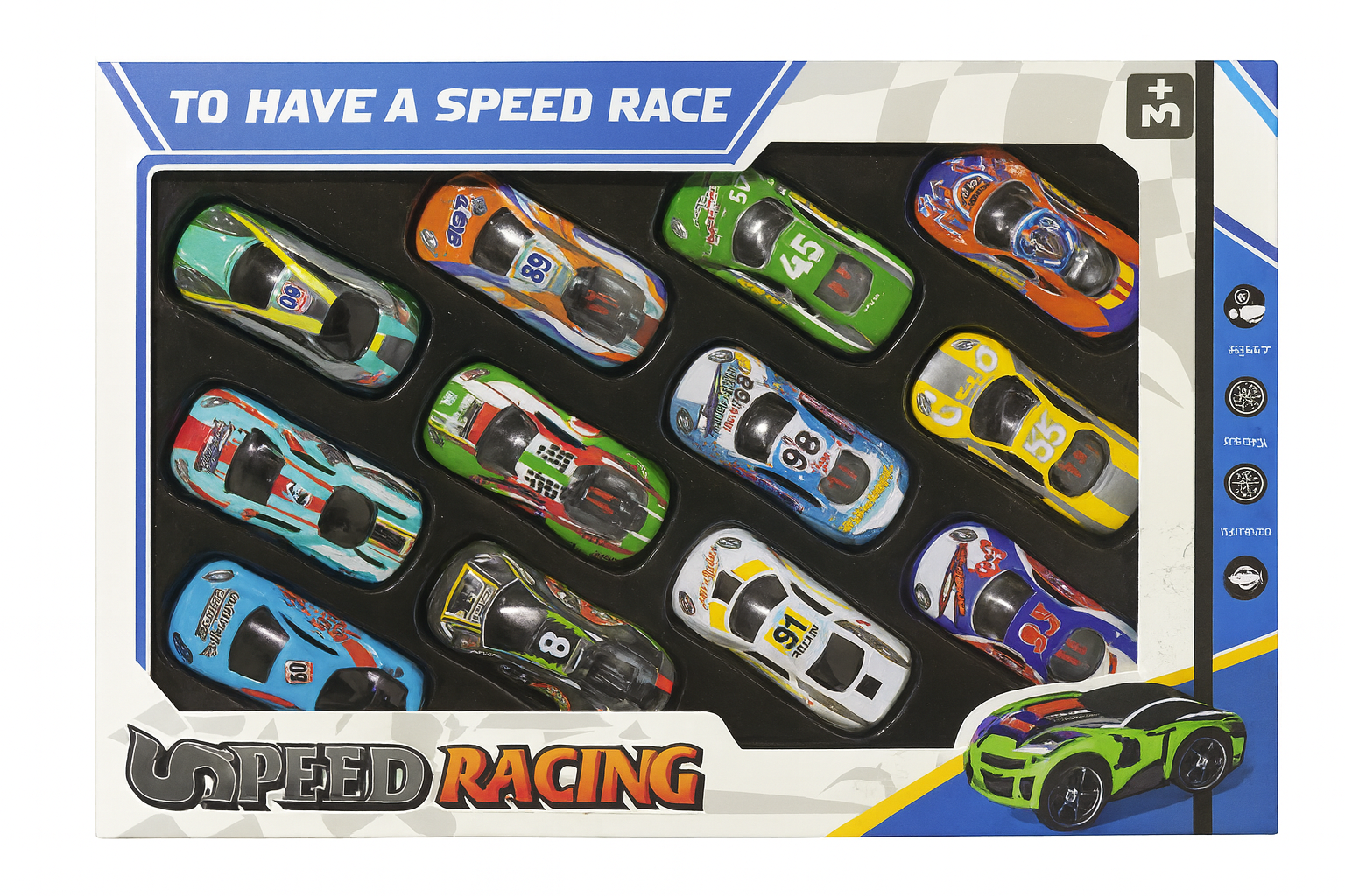 SET DE 12 CARRITOS SPEED RACING